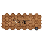 Natural Coir Door Mat With Welcome To Our Hive Bee Design for Year Round Use by [Brand Name]