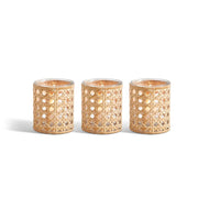 Natural Woven Candleholder Set