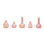 Set of 5 Pink Glass Bud Vases With 4.5 Inch to 7.5 Inch Heights by [Brand Name]