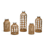 Flower Vase Set of 5 Woven Lattice Design With 6.5 to 13 Inch Heights by [Brand Name]