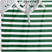 High Traffic Striped Area Rug Green and White
