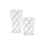 Family Table Drinking Glass Set – 24 Plastic Tumblers With White Pattern by [Brand Name]