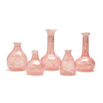 Pink and White Swirl Glass Vase Set for Fresh Flowers by [Brand Name]