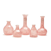 Pink and White Swirl Glass Vase Set for Fresh Flowers by [Brand Name]