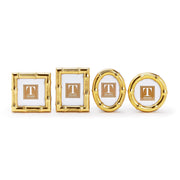 Gold Chain Accent Frames – Set of 2 Photo Frames With Easel and