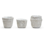 Round Basket Pattern Planters Set
