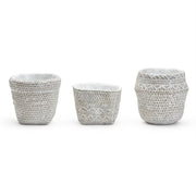 Round Basket Pattern Planters Set