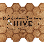 Decorative Bee Door Mat 37 Inch Wide Coir Fibers With Non Slip Vinyl Backing by [Brand Name]