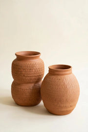 Textured Terracotta Crackle Vases With Rustic Finish 11