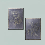 Framed Blue and Gold Foliage Prints – Set of 2 – Decorative Wall Artwork