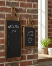 Pine wood memo cutting boards in two sizes for kitchen wall display