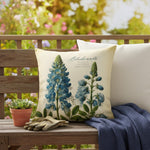 Bluebonnet Flower 18 Inch Indoor/Outdoor Polyester Pillow by Manual Woodworkers
