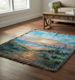 Faith Inspired Tapestry Throw Blanket – I Carried You 50x60 Inch