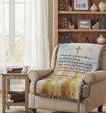 100% Cotton Tapestry Throw – Footprints Walk With Me 50x60 Inch Decorative Blanket