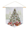 Pennant – Festive Holly and Pine Christmas – Polyester Fabric, 16"x20"