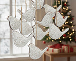 • Resin Christmas Bird Ornaments – Rope Hangers – 12 Count