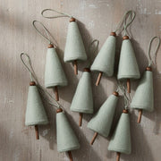 Christmas Felt Wool Pine Tree Ornament Set – Green Hanging Décor