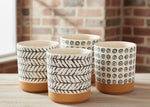 Decorative Indoor Planter Set with Geometric Motifs – 4 Piece