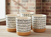 Decorative Indoor Planter Set with Geometric Motifs – 4 Piece