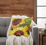 Sunflower 18" Climaweave Pillow – Floral by Manual Woodworkers