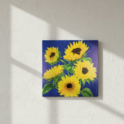 Blue Sunflower Canvas Wall Art