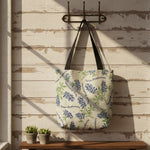 Casual Tote Bag – 17 x 17 Inch Bluebonnets of Texas Print by Manual Woodworkers