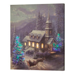 Christmas Sleigh Ride 16"x2" – Fiber Optic Canvas by Manual Woodworkers