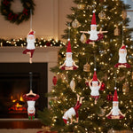 Whimsical Christmas Santa Yoga Tree Ornaments