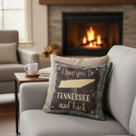 Polyester Quote Pillow – I Love You to Tennessee & Back by Manual Woodworkers