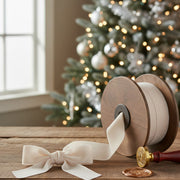 White Raw Edge Velvet Ribbon Roll 2