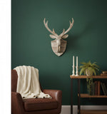 Handmade Rustic Deer Head Wall Sculpture – Recycled Wood – 20x13x8.75 inch