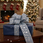 Holiday Ribbon – Blue & Silver 