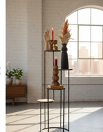 Four Tier Wood and Metal Round Display