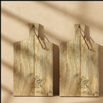 Mango Wood Serving and Cutting Board Set with Floral Etching