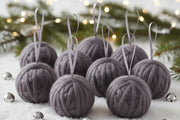 Yarn Wrapped Holiday Ornaments – Set of 12 Decorative Balls