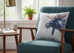 Whispers of the Wild Pillow 18x18 inch Moose Outdoor by Manual Woodworkers