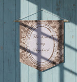 The Lord Is My Shepherd Pennant – Religious Toile Wall Art 18x21" by Manual Woodworkers