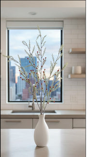 Pine Branch Set of 12, Green and Red 47 Inch Height Plastic Holiday Spray for Seasonal Home Styling by Melrose