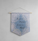 Faith Wall Decor Love Is Patient Pennant – 18x21 Inch by Manual Woodworkers