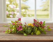 Pansy Faux Flower Candle Ring 20