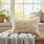 Polyester Word Pillow Love You to the Moon and Back – 12.5x8 Inch by Manual Woodworkers
