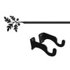Small Acorn Curtain Rod 21 to 35 Inch Black Iron