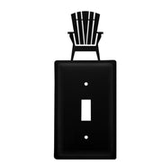 Wall Decor Plate – Adirondack Chair Iron Silhouette – 6.63 In Height – Light Switch Cover – by Wrought Iron Inc.