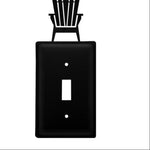 Single Switch Wall Cover – Adirondack Chair Metal Theme – 6.63 In Height – Decorative Plate – by Wrought Iron Inc.