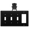 Adirondack Triple Switch & GFI Wrought Iron Cover
