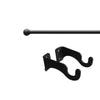 Small Ball Curtain Rod 21 to 35 Inch Black Iron