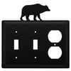Rustic Bear Double Switch & Outlet Cover Metal Plate