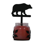 Bear Jar Candle Sconce 8.75"H Black Wrought Iron Rustic Wall Decor Candle Holder By Village Wrought Iron Inc.