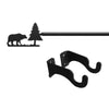 Small Bear Pine Curtain Rod 21 to 35 Inch Black Iron