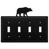 Bear Quadruple Switch Wrought Iron Cover